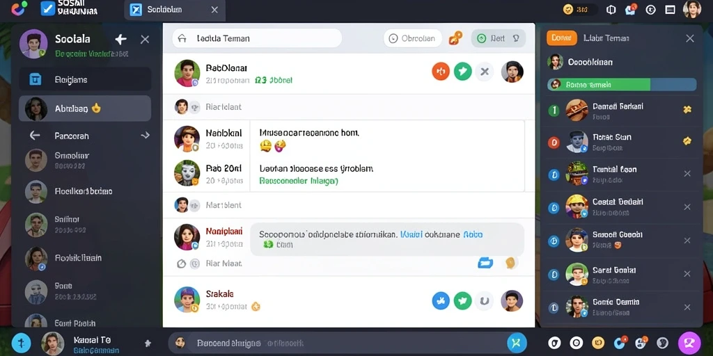 Tangkapan layar memperlihatkan fitur interaksi sosial.